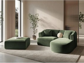 Taburet verde cu tapițerie din catifea Campi – Cosmopolitan Design