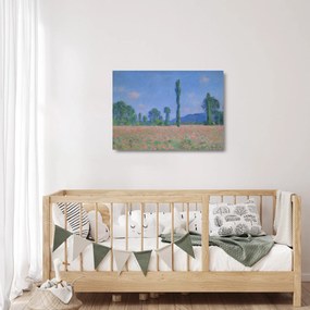 Tablou pe sticlă - Claude Monet, Poppy Field (Giverny), reproducere (70x50 cm)