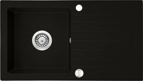 Chiuveta bucatarie compozit cu picurator negru mat 76 cm Deante Zorba 760x440 mm, Negru mat