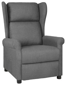 vidaXL Fotoliu rabatabil, gri deschis, material textil