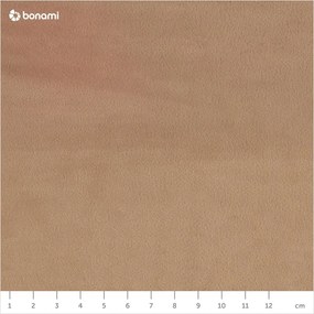 Pat matrimonial maro deschis tapițat cu spațiu de depozitare cu somieră 140x200 cm Kiana – Makamii