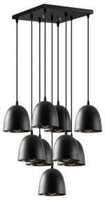 Lustră pe cablu TATTOO 9xE27/40W/230V neagră