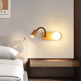 Brilagi - Lampă de perete MODERN WOOD, 1xG9/5W/230V + 1xGU10/8W, lemn