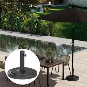 Outsunny Bază pentru Umbrelă de Soare cu Stâlpi de 38 sau 48 mm, Φ48x38,5 cm, Negru | Aosom Romania