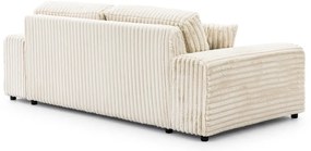 Canapea crem cu tapițerie din catifea reiată 213 cm Justin – Ropez