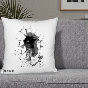 Perna Personalizata Attack on Titan Titan Crapand Zidul, 40x40 cm, Alb Pufos, Husa Detasabila, Perna Inclusa, BEKZ®