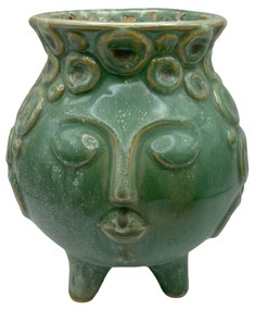 Vaza ceramica Antique, 15x12cm, Turcoaz