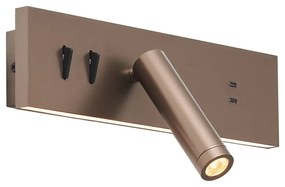 Lampă de perete bronz reglabilă cu USB-C incl. LED - Modric