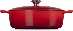 Tigaie din fonta Le Creuset 21179300602430, 30 cm, 6,2 l, Capac etans pentru pastrarea aromelor, Cuptor pana la 260°C, Toate plitele inclusiv inductie, Rosu