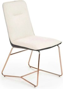 Scaun tapitat K390, crem/gri inchis/roz auriu, stofa/piele ecologica/m