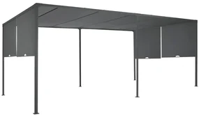 Antracit Sevilla 3x6m patio pergola cu plasă de țânțari Garden Point