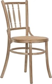Scaun dining din lemn de cedru cu șezut împletit din rattan, 42×40×89 cm, „Lido"
