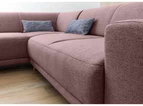 Colțar roz extensibil/cu spațiu de depozitare (cu colț pe partea stângă/în formă de ”L”) Classy Sophie – Miuform