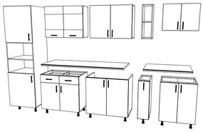 Set Bucatarie Karo haaus V26, Antracit/Alb, Blat Thermo 28 mm, L 300 cm