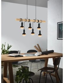 Eglo 43513 - Lustră suspendată pe cablu TOWNSHEND 6xE27/60W/230V