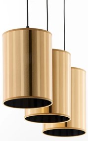 Jupiter 2092 - Lustră suspendată pe cablu CORTINA 3xE27/15W/230V auriu/negru