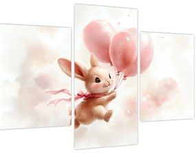 Tablou - Iepuraș cu Baloane (90x60 cm)