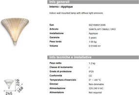 Aplica de perete Santa AP1 Small Oro 013046