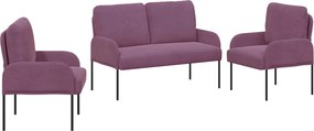 vidaXL Seturi de canapele 3 pcs Violet 115 x 56 x 80 cm placaj