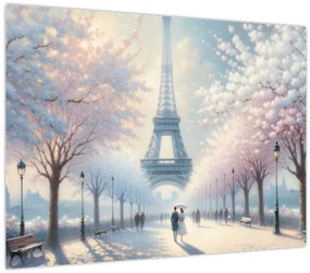 Tablou pe sticlă - Pictură din Paris (70x50 cm)