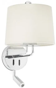 Aplica perete cu reader LED moderna design elegant MONTREAL crom/bej
