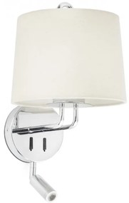 Aplica perete cu reader LED moderna design elegant MONTREAL crom/bej