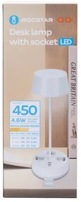 Aigostar - Lampă de birou LED dimmabilă cu prize și port USB LED/4,6W/230V alb