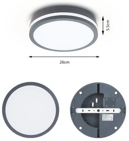 Corp de iluminat LED de exterior cu senzor Brilagi BENE LED/24W/230V d. 26 cm IP54
