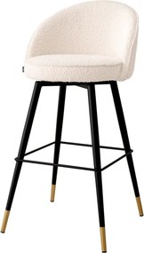 Set de 2 scaune de bar pivotante, design LUX, Bar Stool Cooper crem