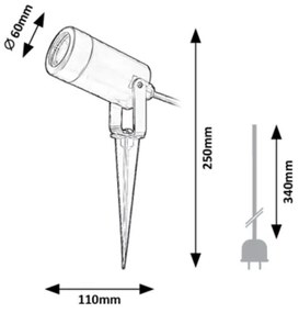 Corp de iluminat de exterior KROBIA 1xGU10/4W/230V IP65 Rabalux 7814