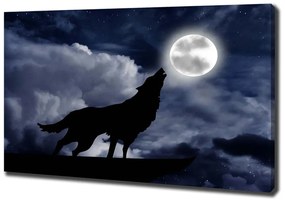 Tablou pe pânză canvas Howling lup plin
