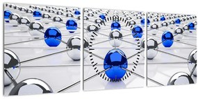 Tablou cu caii legați (cu ceas) (90x30 cm)