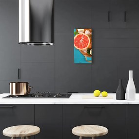 Ceas de perete din sticla vertical Bucătărie grapefruit fructe de culoare