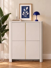Comodă înaltă Sorrenti 103 cm - cashmere / auriu