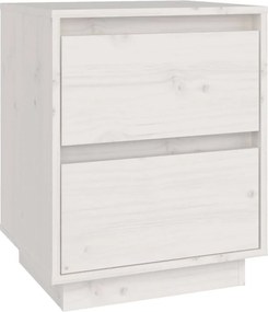 vidaXL Noptieră, alb, 40x35x50 cm, lemn masiv de pin