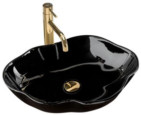 Lavoar Pearl Shiny ceramica sanitara Negru Lucios – 51,5 cm