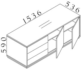 Container Creator 153,6 x 53,6 cm, 3 module, antracit / alb