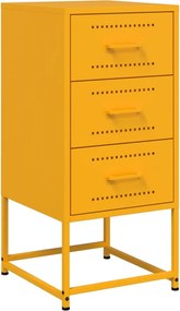 vidaXL Noptieră, galben muștar, 36x39x78 cm, oțel