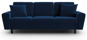 Canapea albastră extensibilă, cu spațiu de depozitare cu tapițerie din catifea 235 cm Kyoto – Cosmopolitan Design