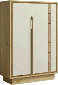 Comoda KEKS K15, stejar/casmir, PAL laminat, 89x37x130 cm