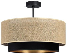 Lustră aplicată SARTA, 1xE27/60W/230V, neagră/jută