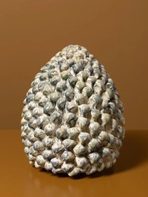 Sculptură decorativă din ceramică, formă de anghinare, natur și gri, 24 × 20 cm, „Artichoke"