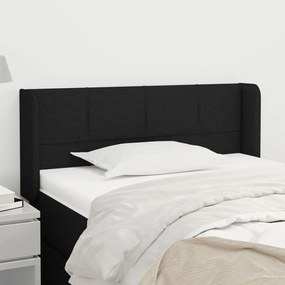 3118760 vidaXL Tăblie de pat cu aripioare negru 103x16x78/88 cm textil