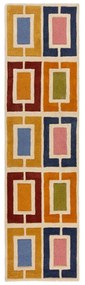 Covor tip traversă țesut manual din lână 60x230 cm Retro Blocks – Flair Rugs