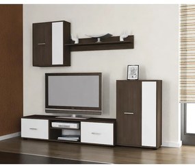 Mobilier pentru living Oslo 220 cm wenge si alb