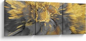 Tablou - Expansiunea aurului (cu ceas) (90x30 cm)