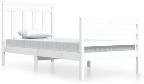 3105301 vidaXL Cadru de pat, alb, 90x200 cm, lemn masiv