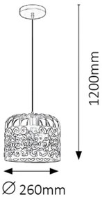 Rabalux 2156 - Lustră ALESSANDRA 1xE27/60W/230V negru