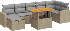 vidaXL Set canapele de grădină cu perne 5 piese bej poliratan/acacia