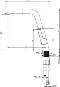 Baterie bucatarie extractabila finisaj negru Silia BQS_N73M